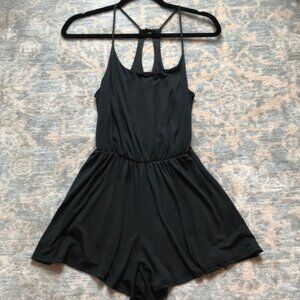 Mikey & Joey Romper Shorts Racerback Spaghetti Straps Sleeveless Black Comfy S